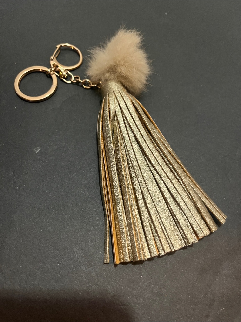 Gold Tassel Pom Keychain - Fashion Accessory